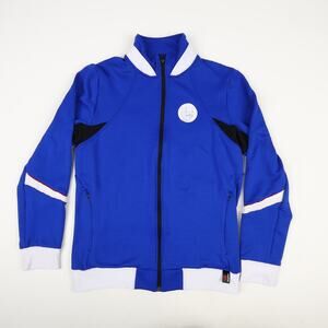 Beretta Mens XL Full Zip Polartec Grid Fleece Jacket Blue White Gusset Underarm